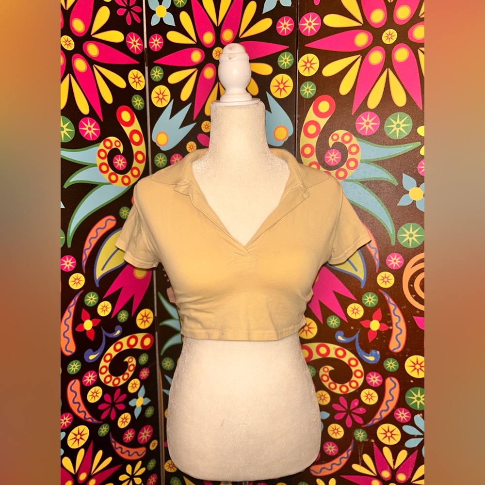 Collard Pastel yellow crop top